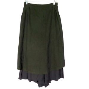 Cop Copine Green Gray 2 Layer Skirt Hi Low Hem M